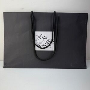 Saks Fifth Avenue Black Paper Gift Bag Tote Luxury Department Store